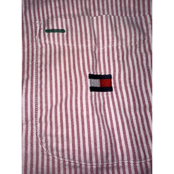 Vintage 90s Tommy Hilfiger Striped Oxford‎ Women's Seersucker Button Up Sz 6 - Picture 6 of 13